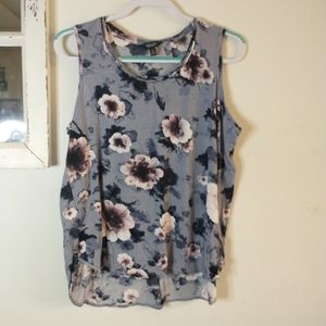 Simply Vera hi-low rounded hem tank large flower p